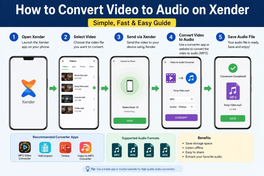 How to convert video to audio on xender
